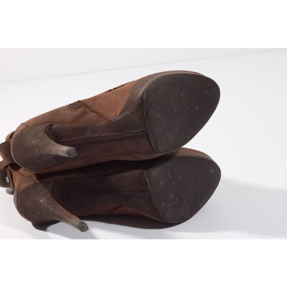 KORS Michael Kors Brown Leather Stiletto Platform Ankle Boots Booties Size 6 M - Picture 4 of 11